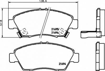 HELLA PAGID 8db355016461 -  Комплект тормозных колодок, дисковый тормоз